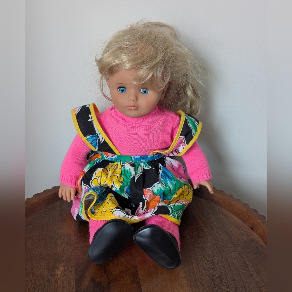 Vintage Baby Doll Lissi West Germany Hot Pink 1980s Sleepy Eyed